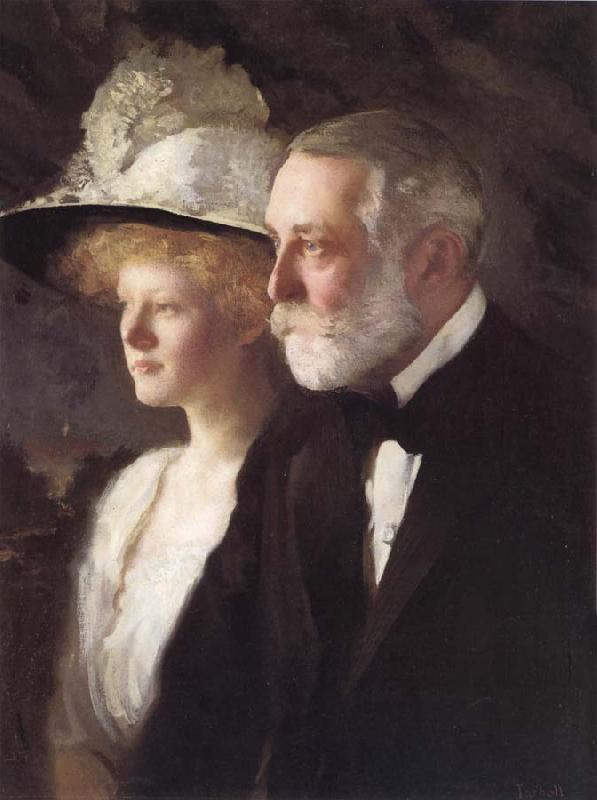 Edmund Charles Tarbell Henry Clay Frick and Daughter Helen Sweden oil painting art